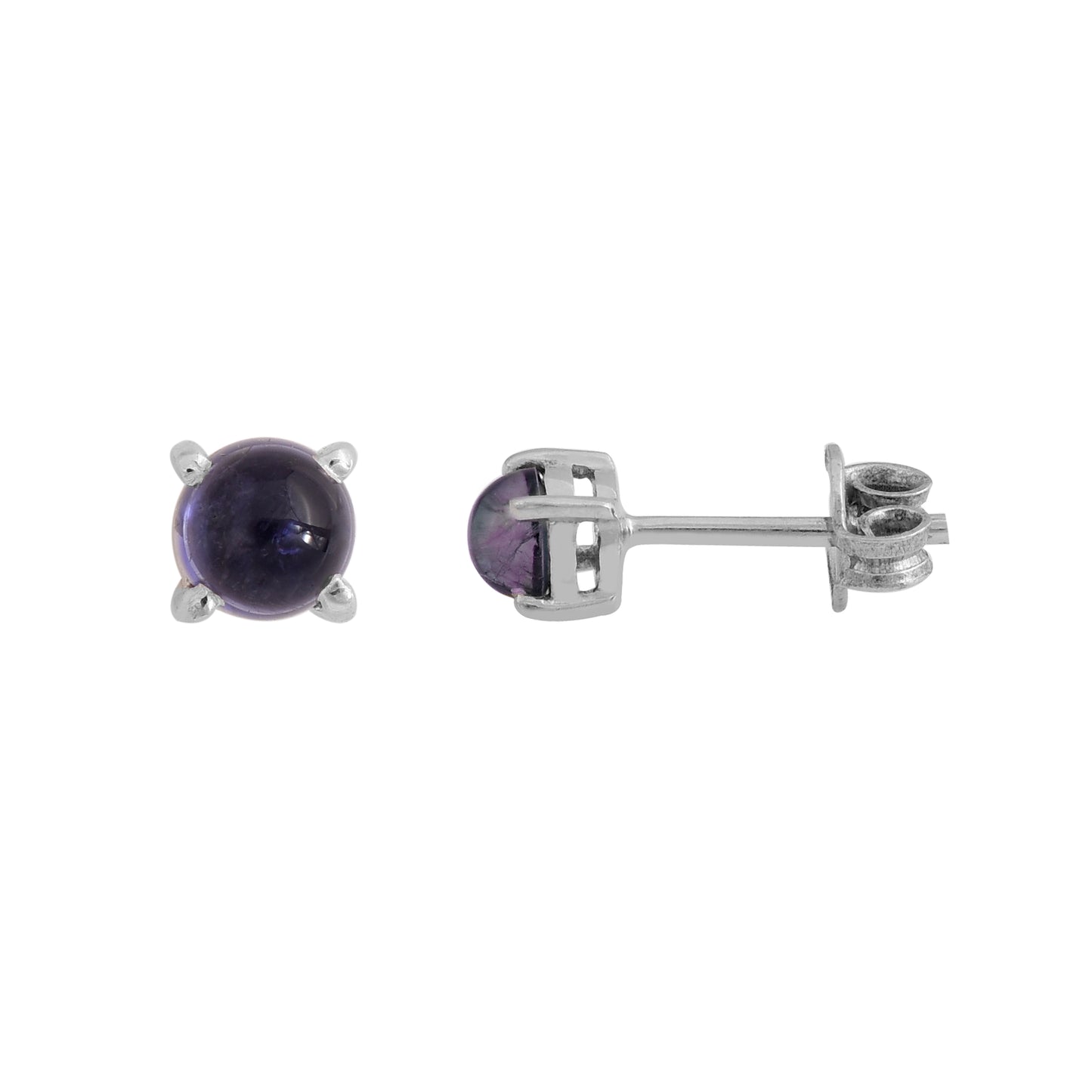 Solitaire Iolite Studs Earrings
