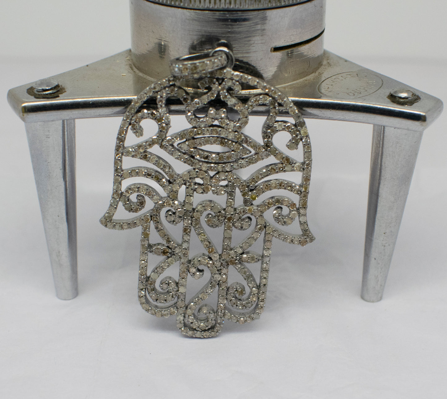 Diamond Evil Eye Hamsa Hand Pendant