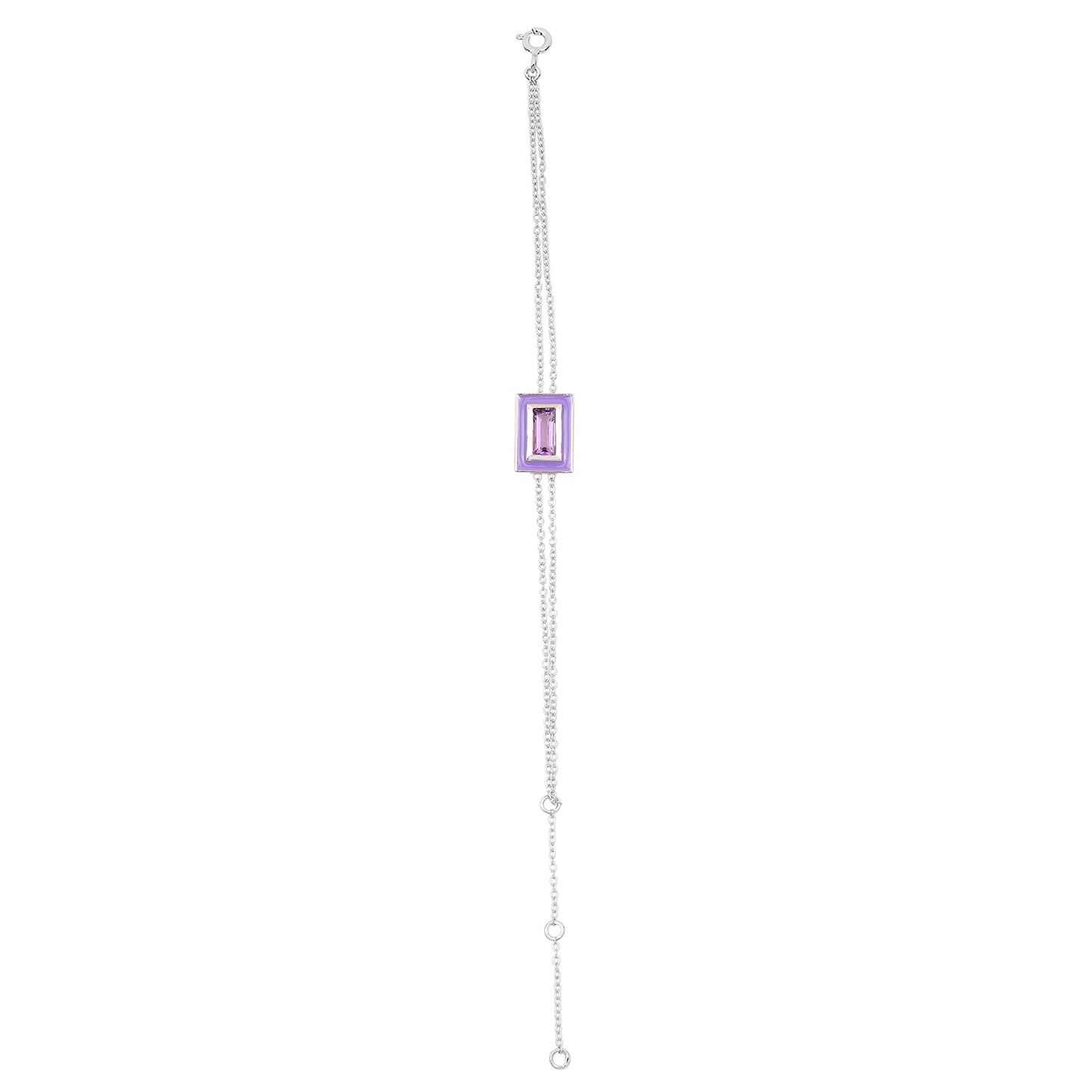 Amethyst Gems Enamel Chain Bracelet