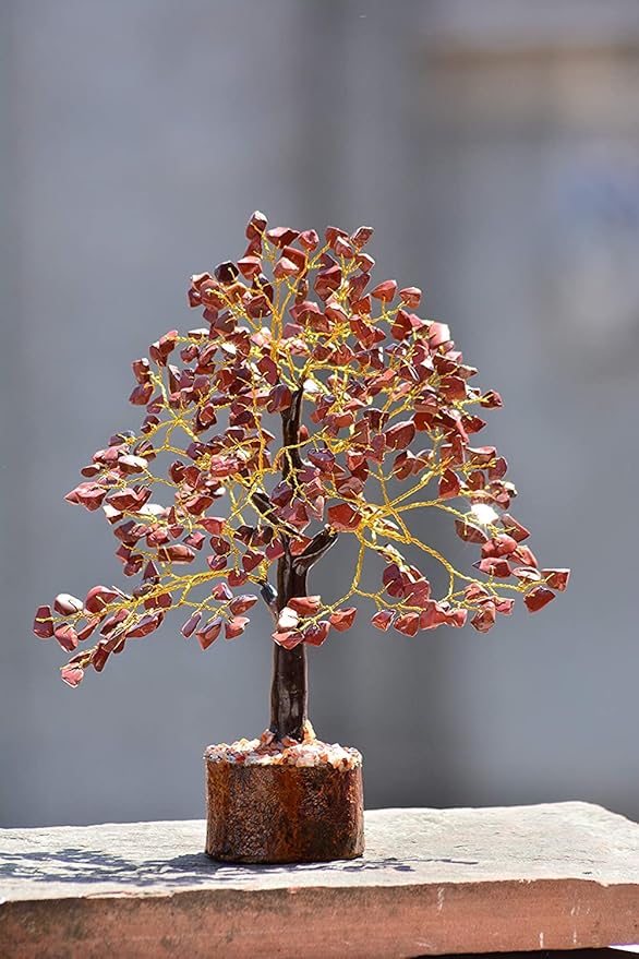 Red Jasper Crystal Gemstone Good Luck, Wealth & Prosperity Tree
