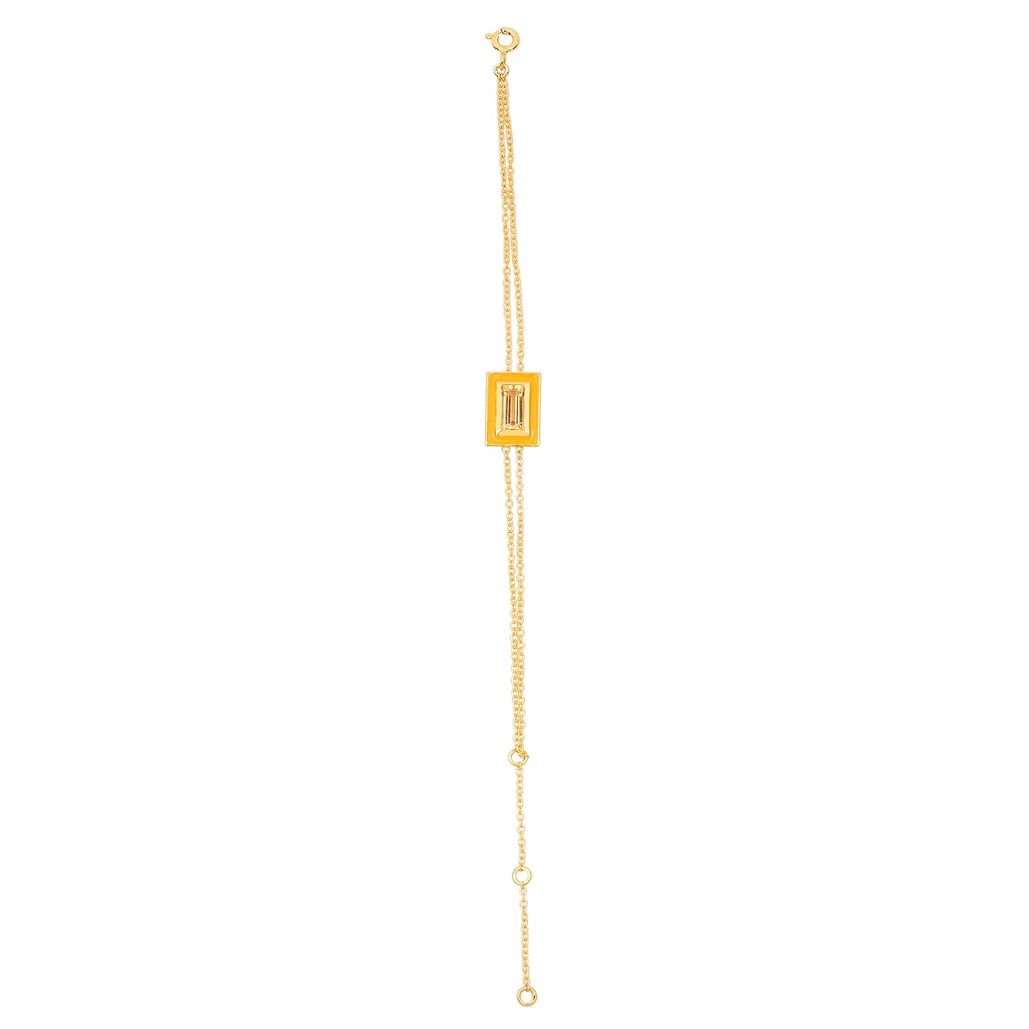 Citrine Enamel Filled Chain Bracelet