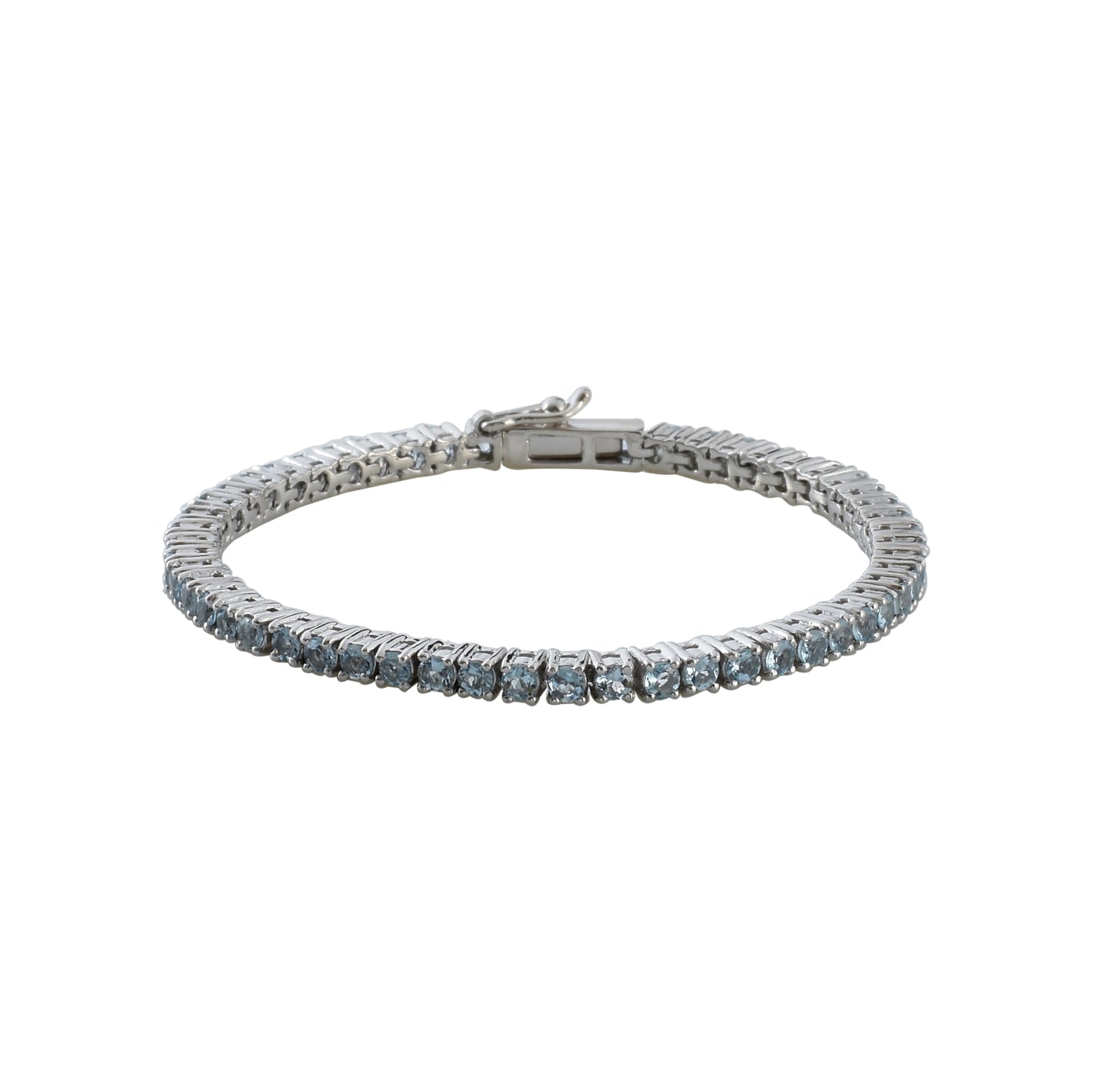 Shimmer Aquamarine Tennis Bracelet 925 Silver