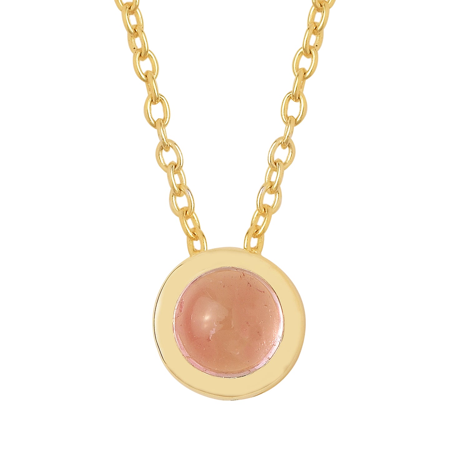 Round Tourmaline Gemstone Necklace 925 Silver
