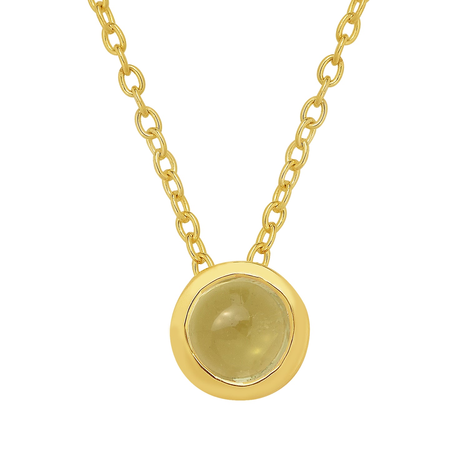 Peridot Gemstone Necklace With 925 Silver