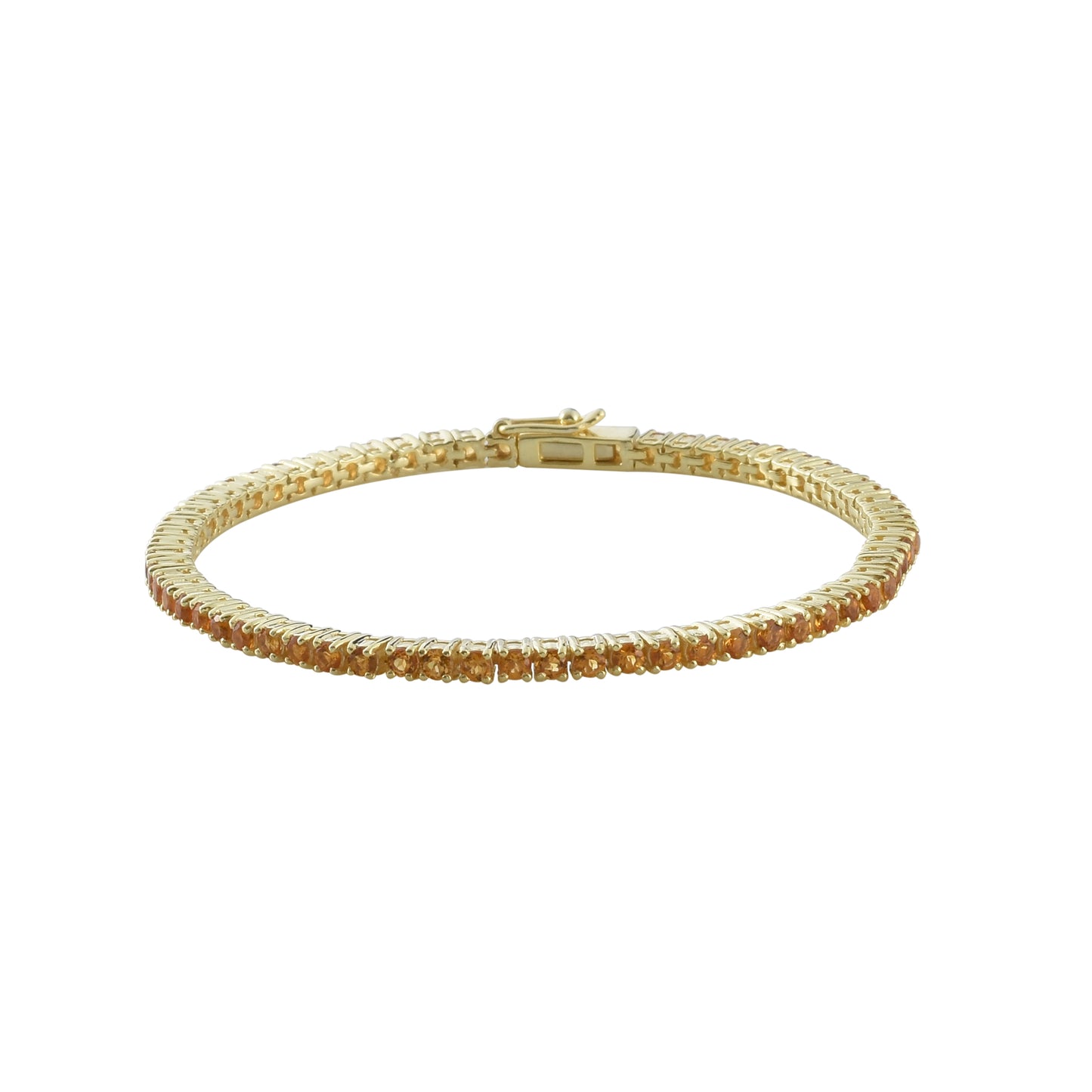 Yellow Solitaire Citrine Tennis Bracelet 925 Silver