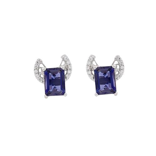 Silver Iolite Wings Of Cat Earrings