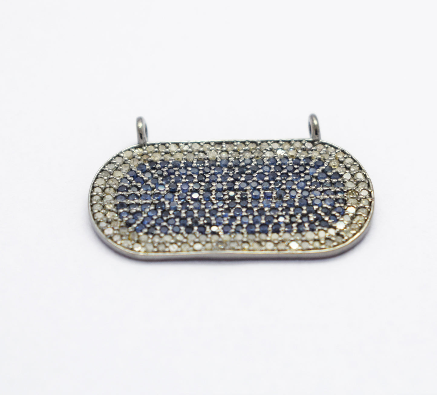 Pave Diamonds Connector Pendants With Sapphire