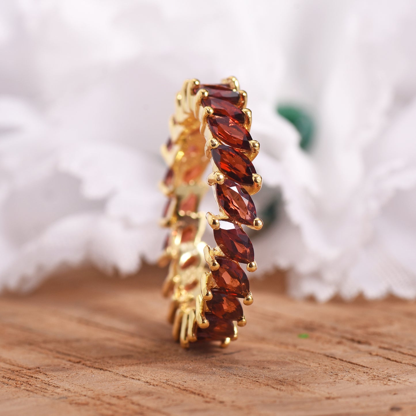 Red Garnet Full Eternity Band Ring