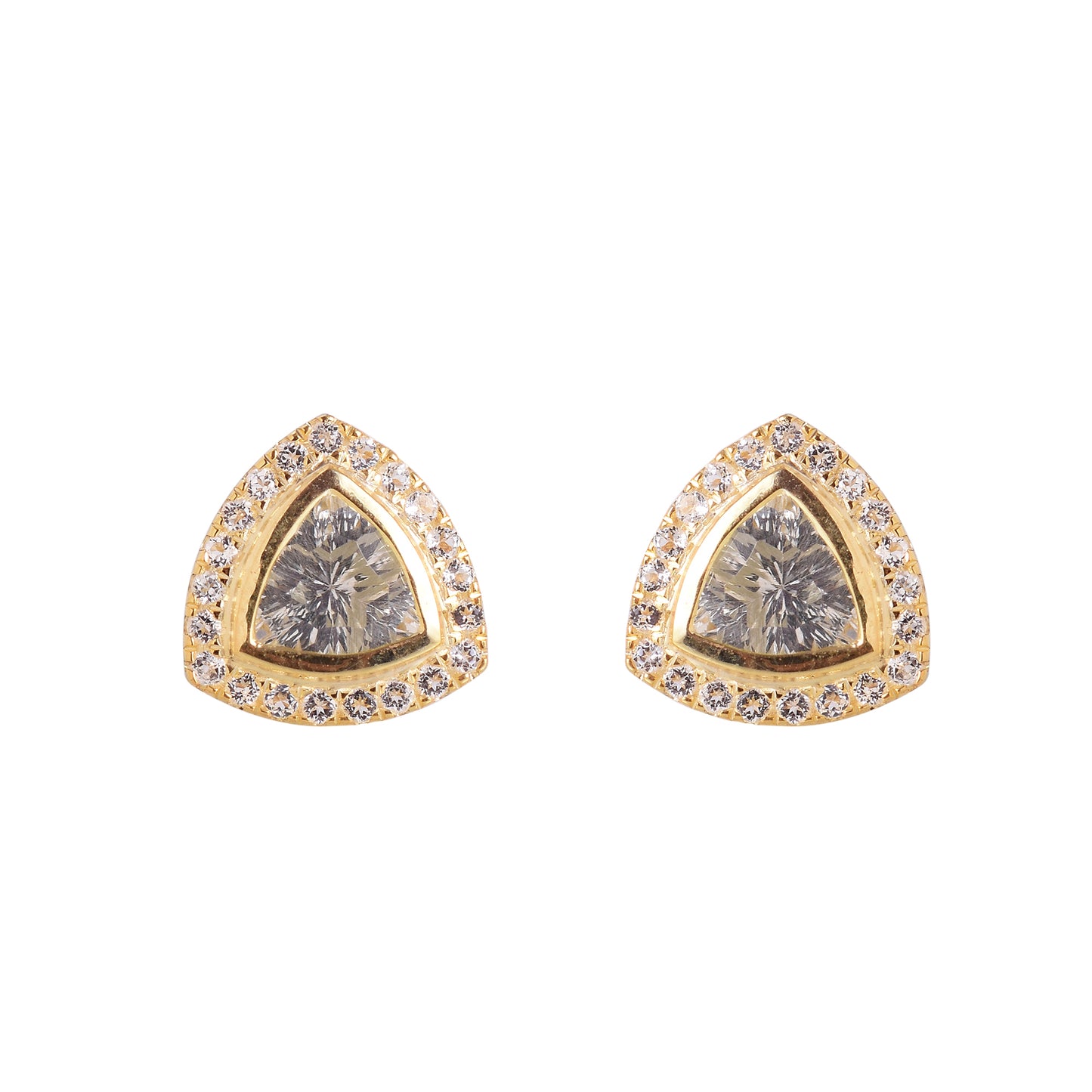Halo Green Amethyst Stud Earrings