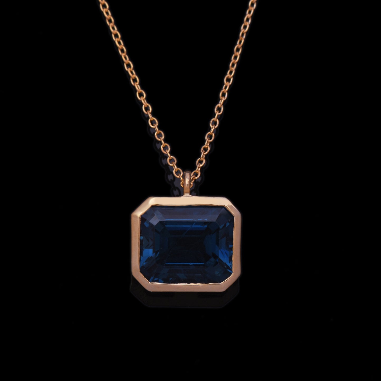 Dainty Blue Topaz Solitaire Chain Necklace