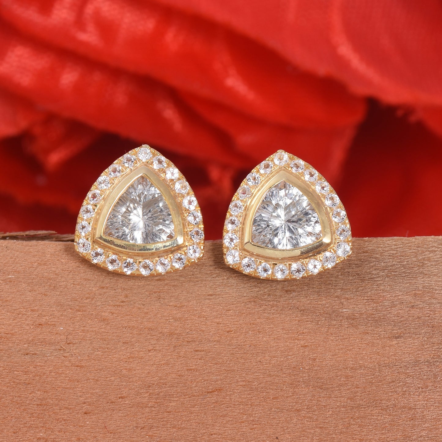 Halo Green Amethyst Stud Earrings