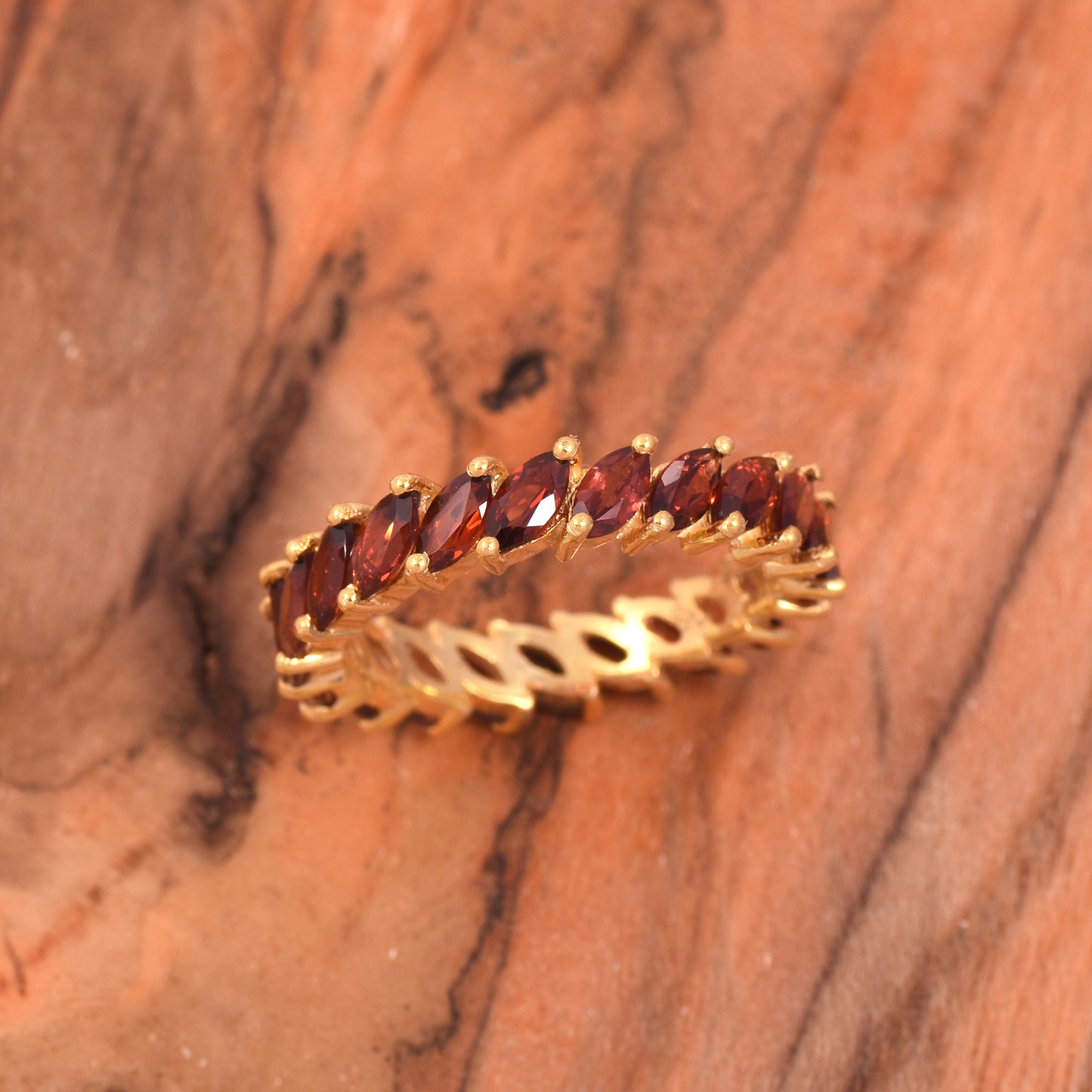 Red Garnet Full Eternity Band Ring