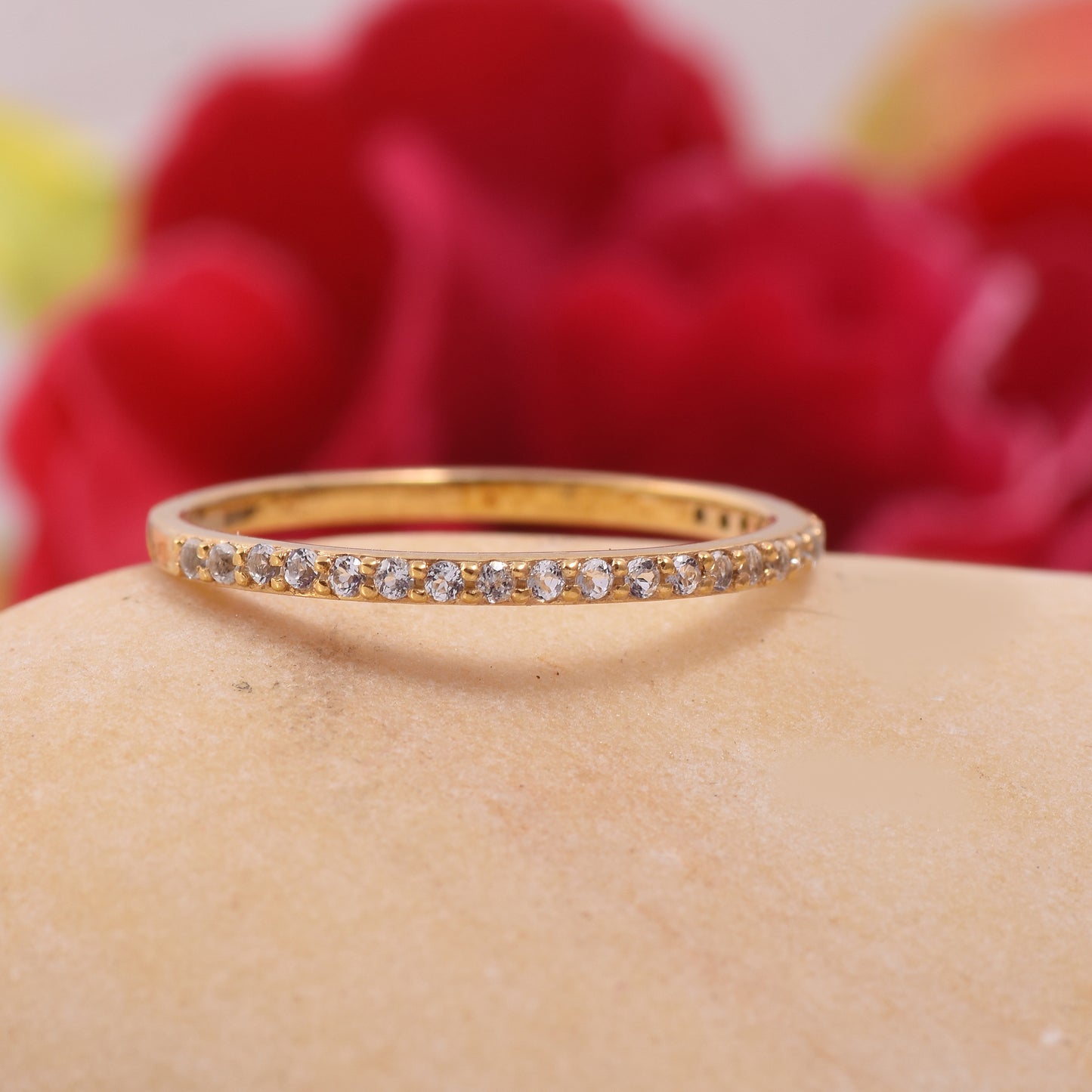 White Topaz stackable Ring