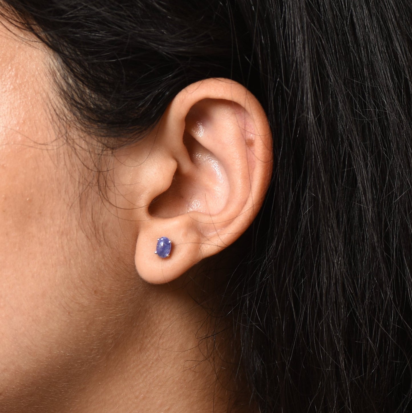 Silver Tanzanite Studs Earrings