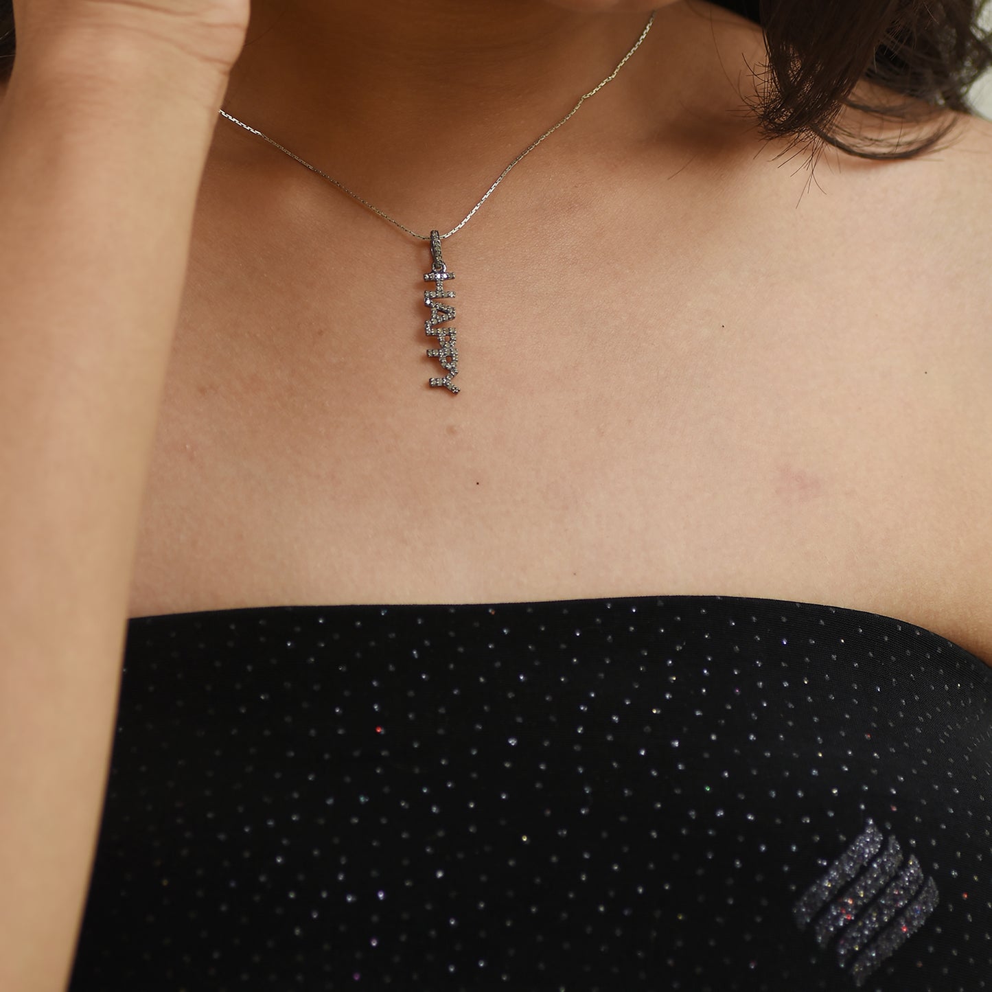 HAPPY Initials Pendant With Diamond