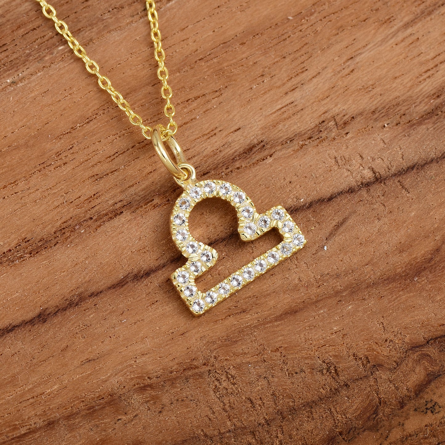 Libra Zodiac Sign Topaz Necklace