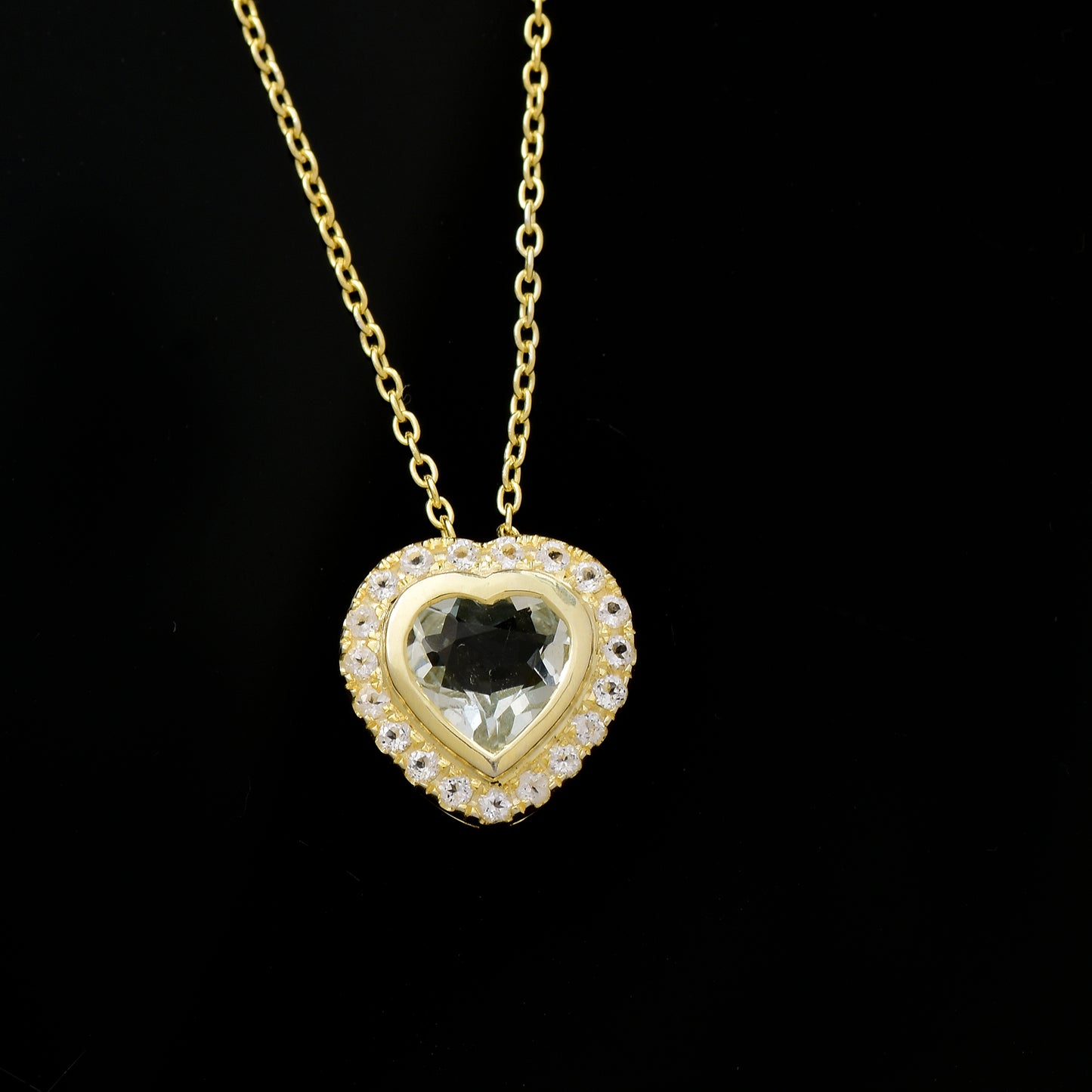 Love Green Amethyst Halo Necklace
