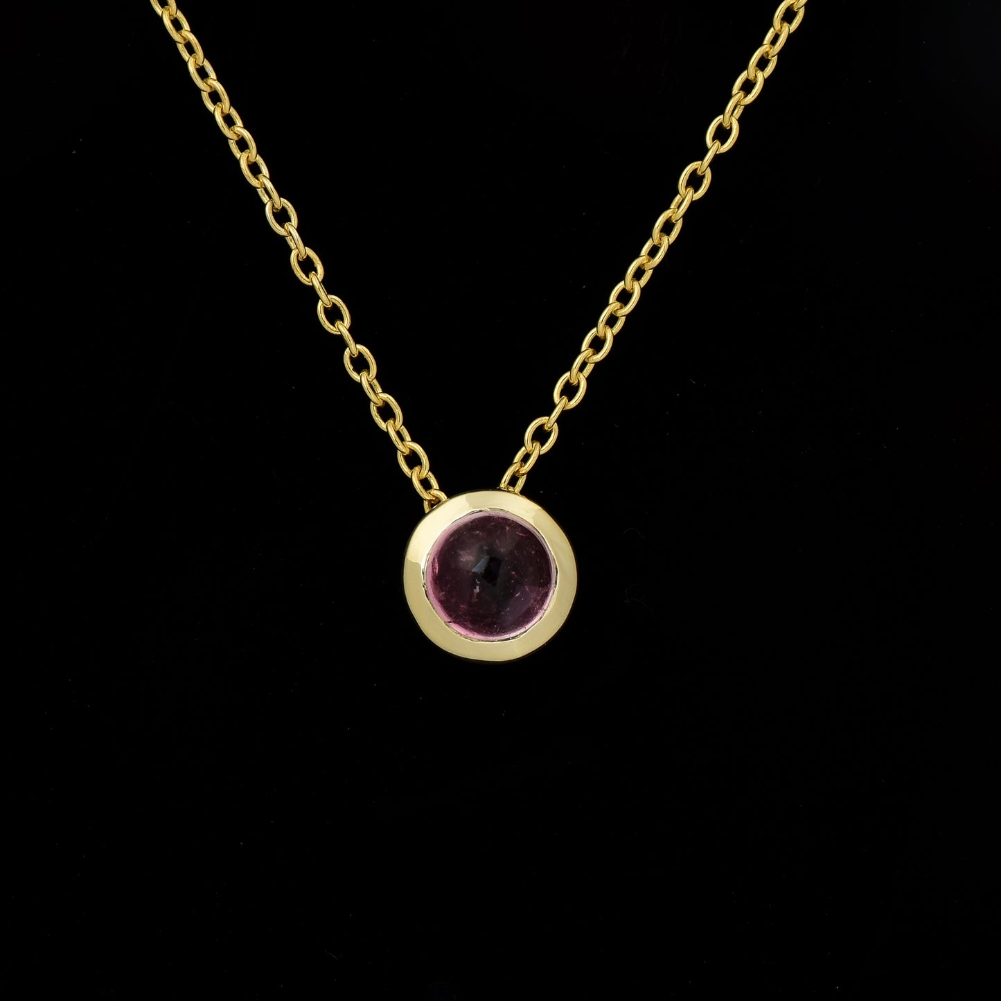 Round Tourmaline Gemstone Necklace 925 Silver
