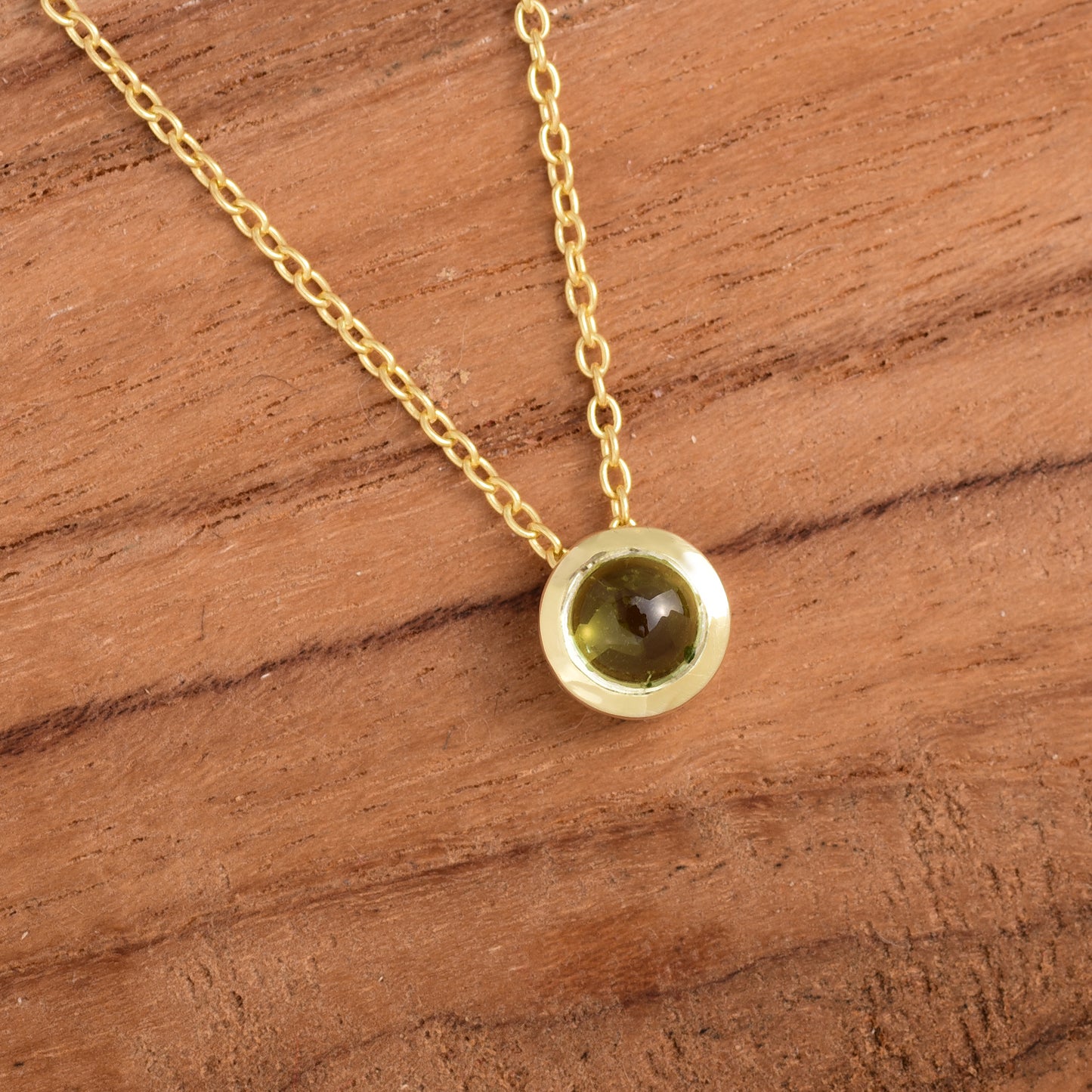 Peridot Gemstone Necklace With 925 Silver