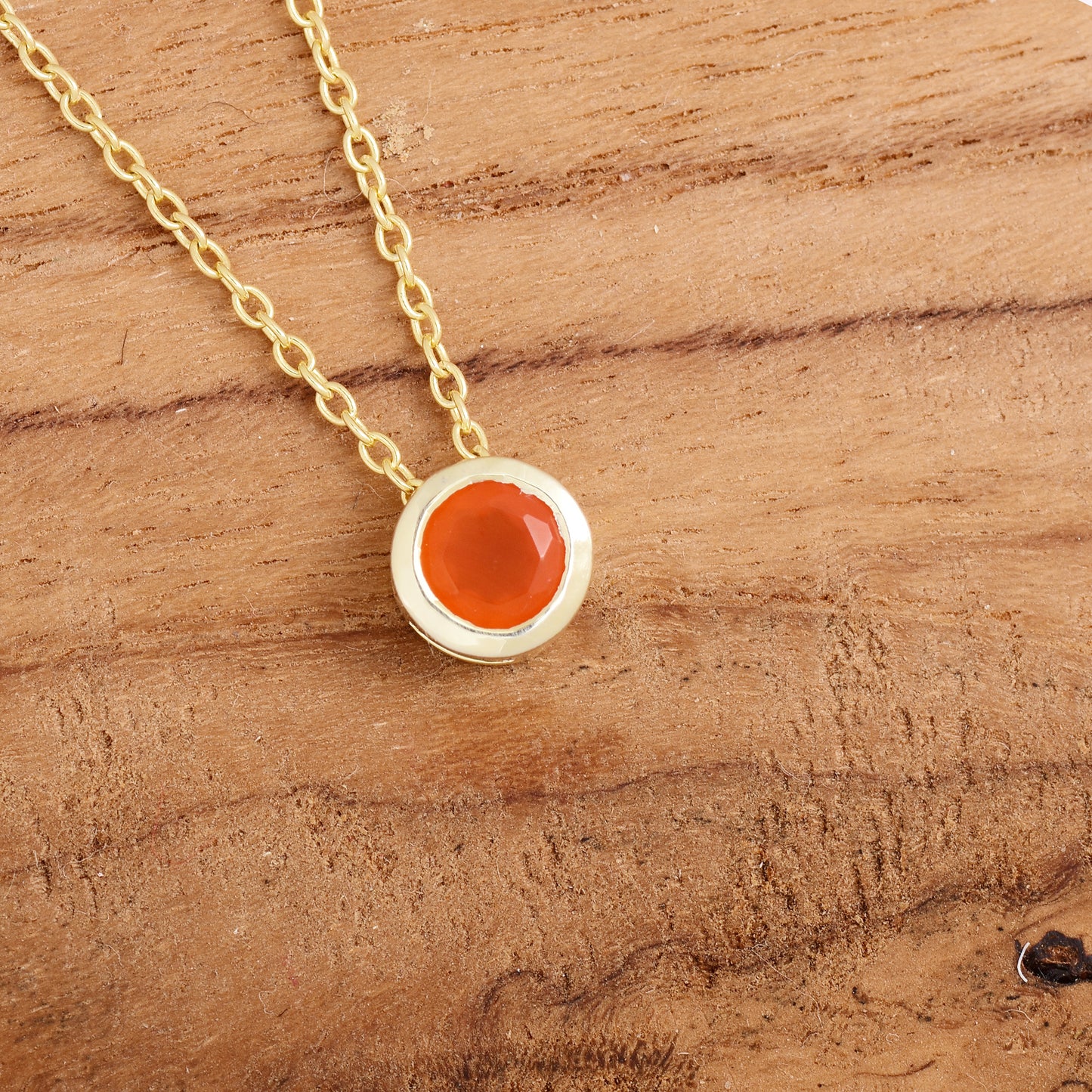 925 Silver Carnelian Gemstone Necklace