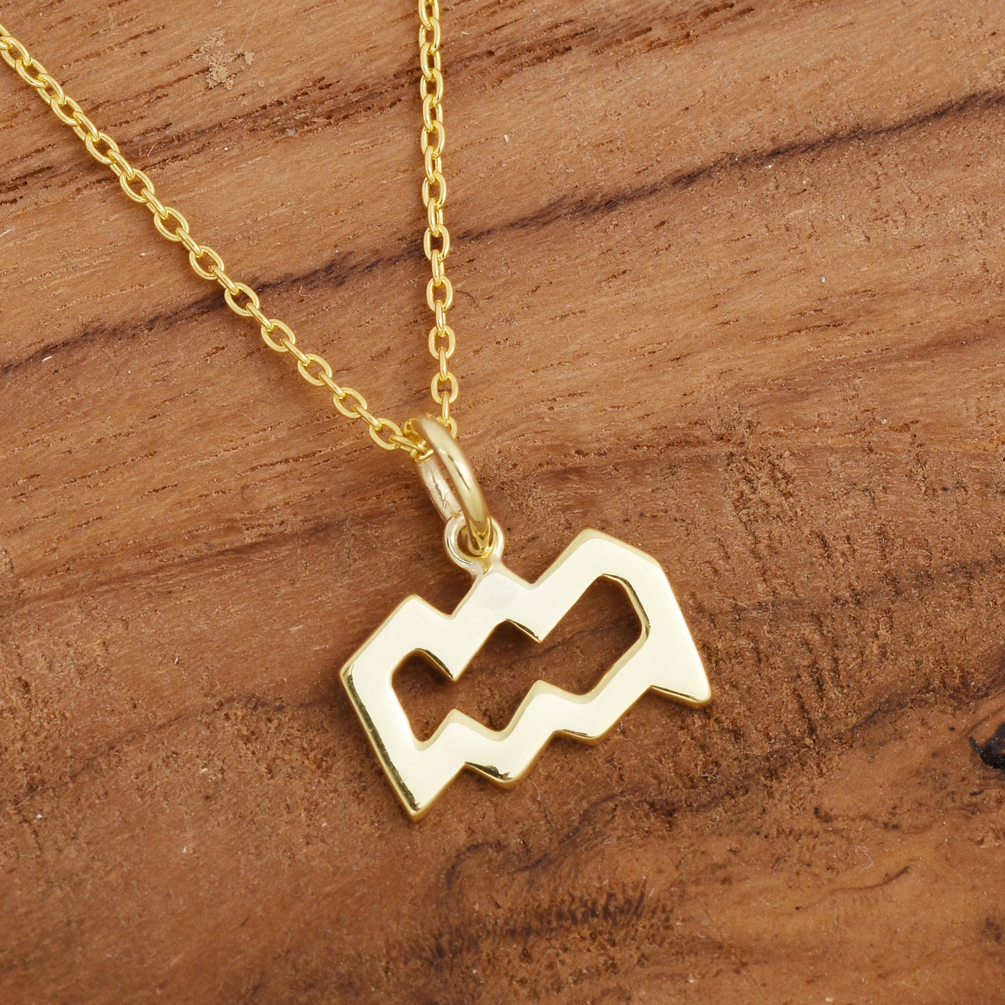 Aquarius Zodiac Sign Necklace