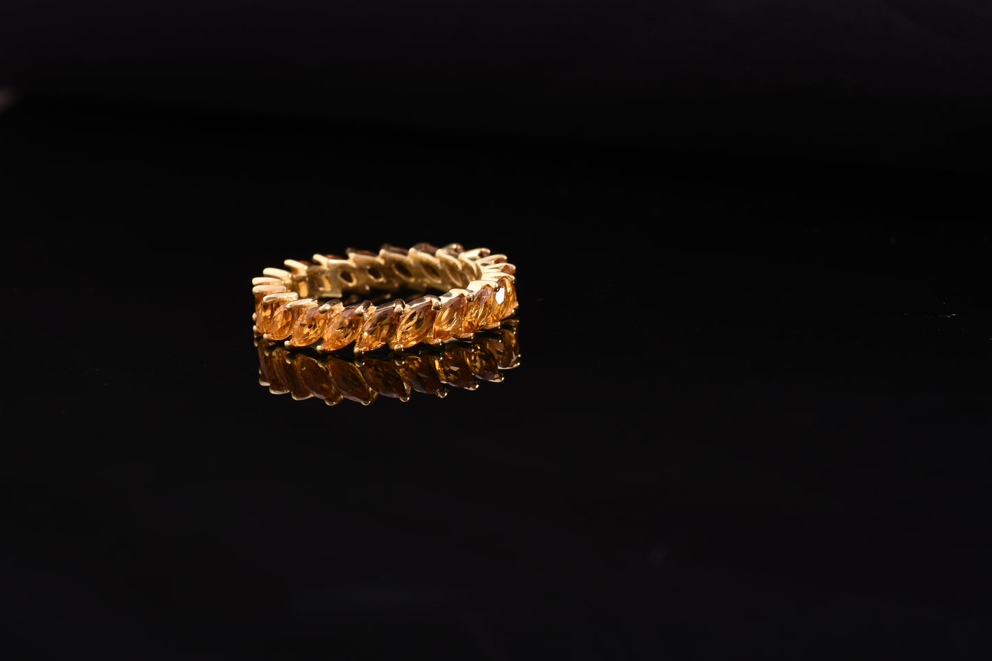 Silver Citrine Full Eternity Band Ring