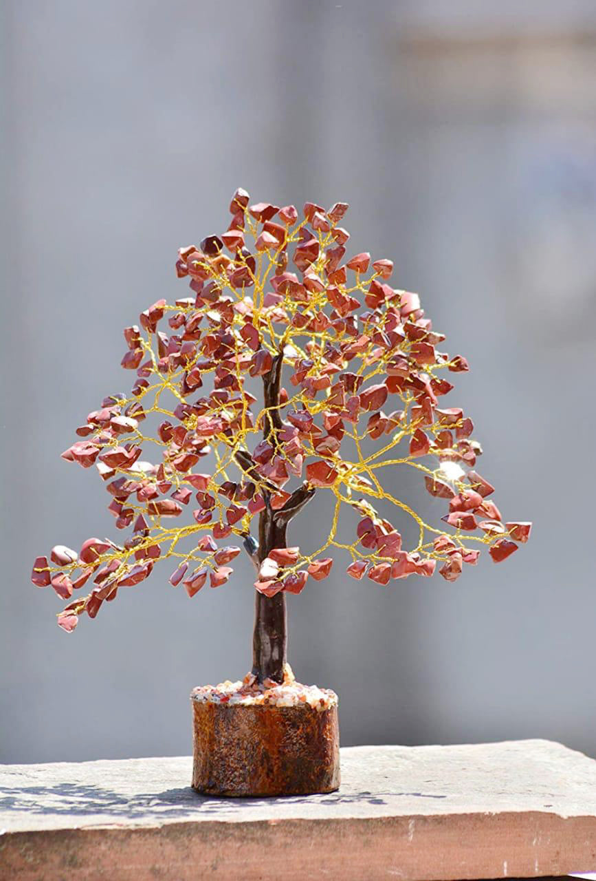Red Jasper Crystal Gemstone Good Luck, Wealth & Prosperity Tree