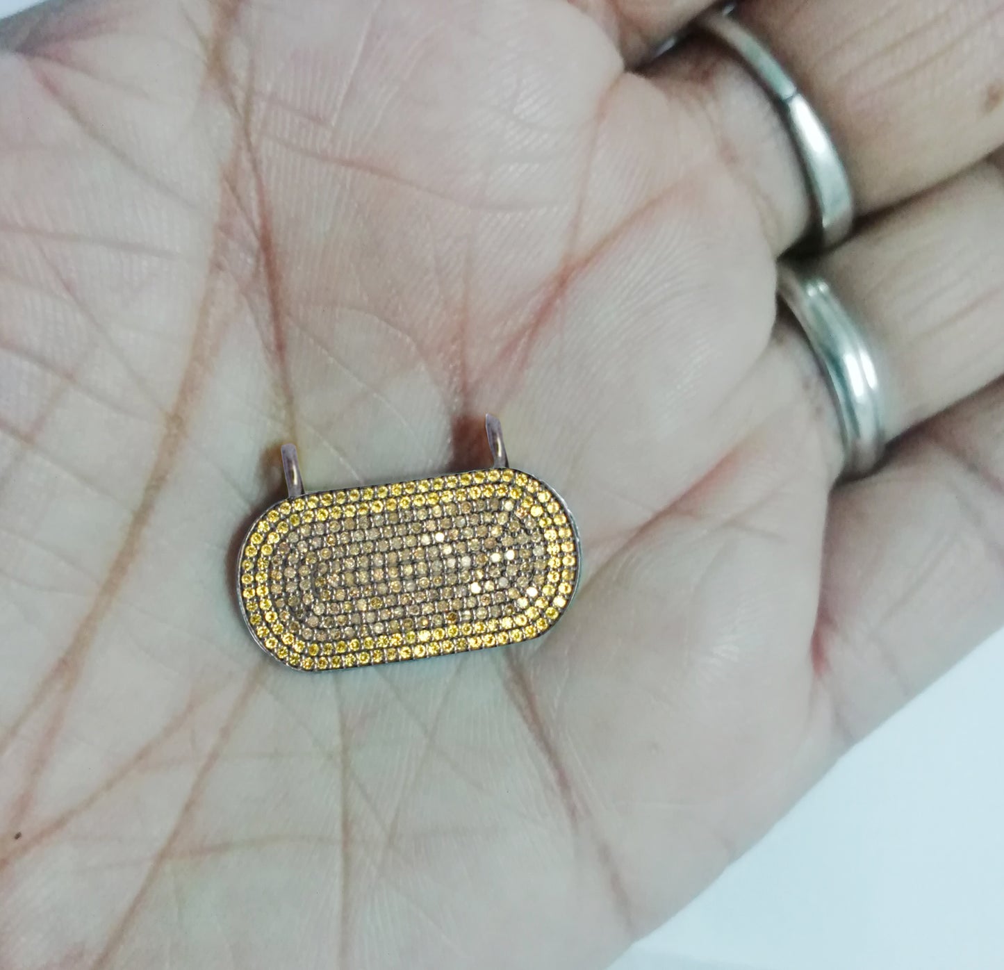Yellow Sapphire Finding Connector Pendants With Diamonds