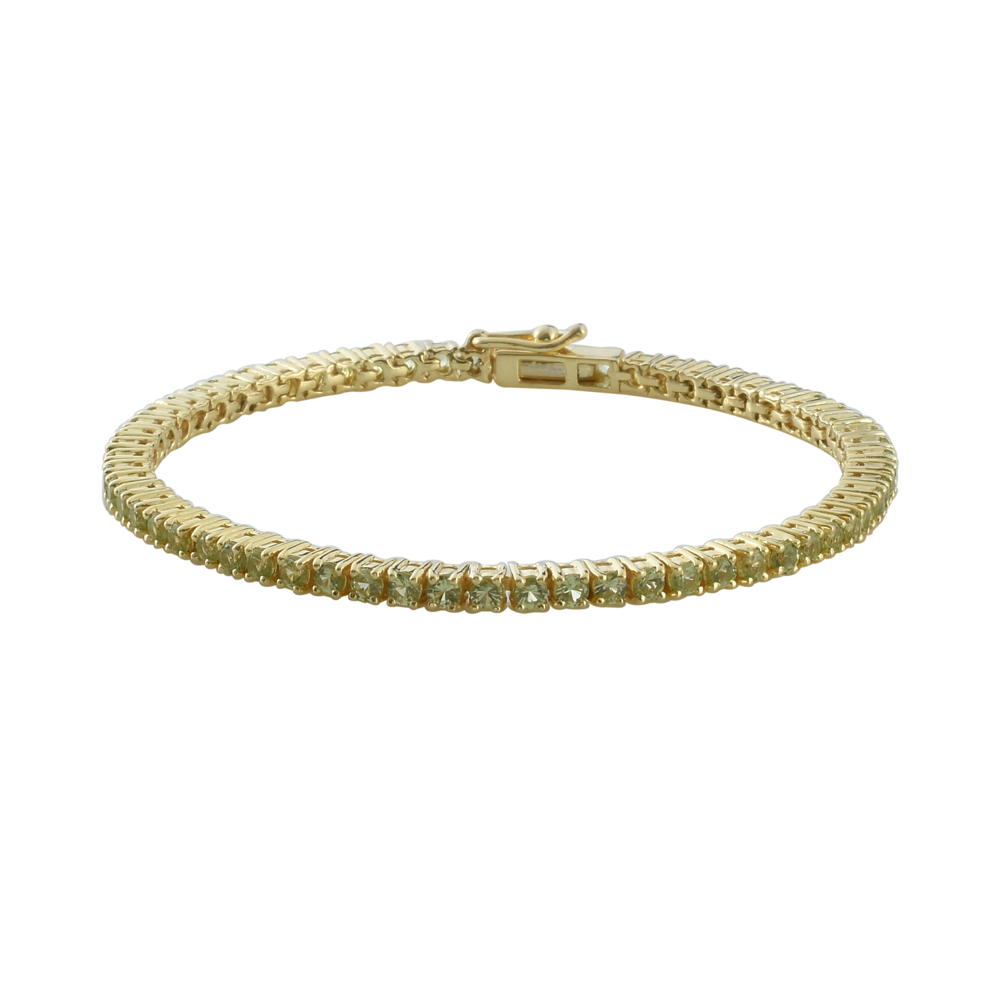 Natural Green Forest Peridot Tennis Bracelet 925 Silver