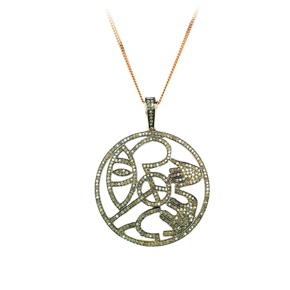 Symbol of Faith Diamond Round Pendant