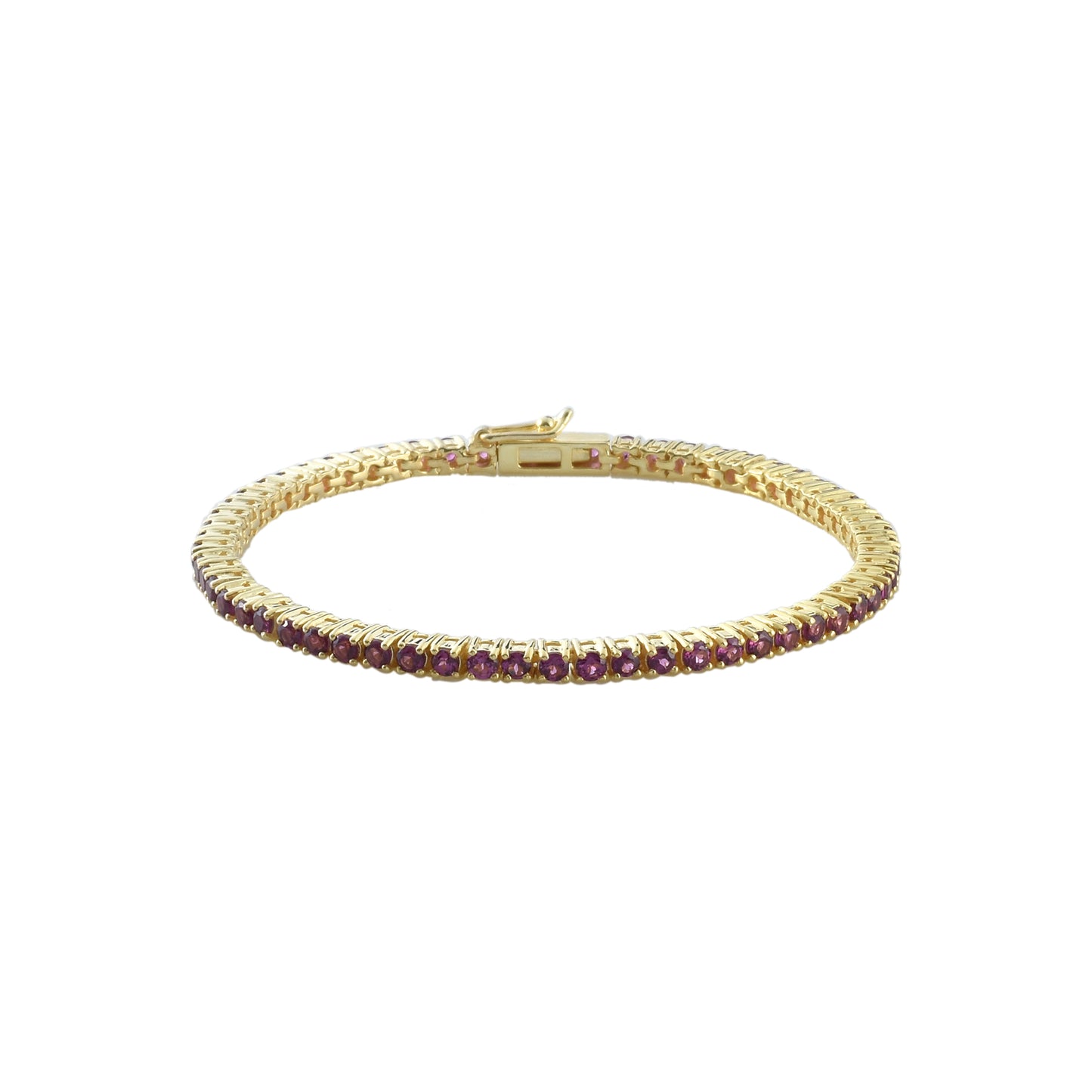 Genuine Rhodolite Gemstone Tennis Bracelet