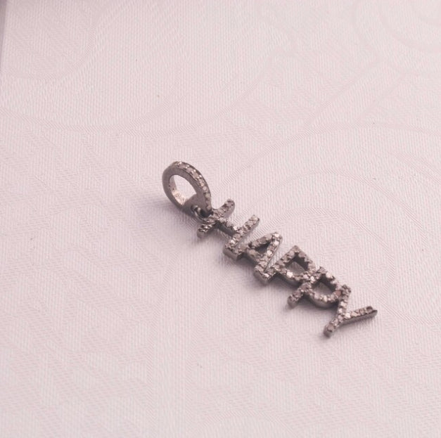 HAPPY Initials Pendant With Diamond