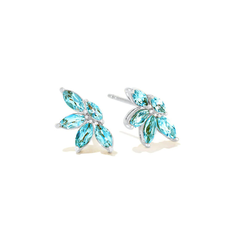 Silver Blue Topaz Studs Earrings