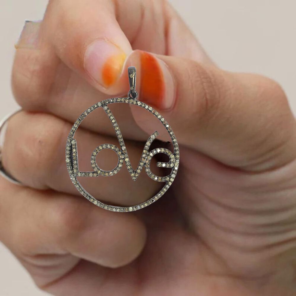 Delicate Love Diamond Round Pendant