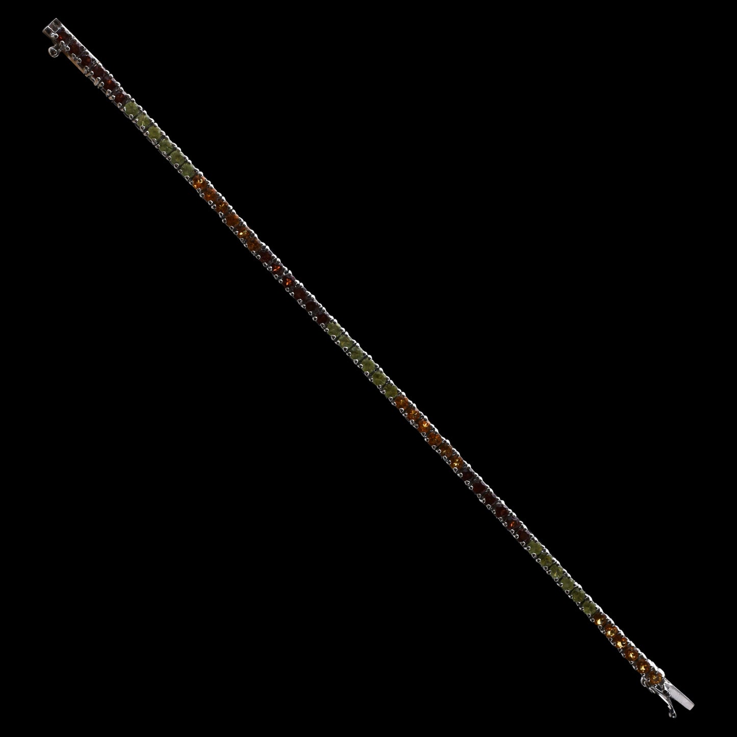 Silver Multi Gemstone Tennis Bracelet