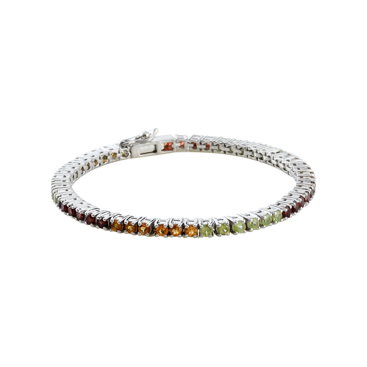 Silver Multi Gemstone Tennis Bracelet