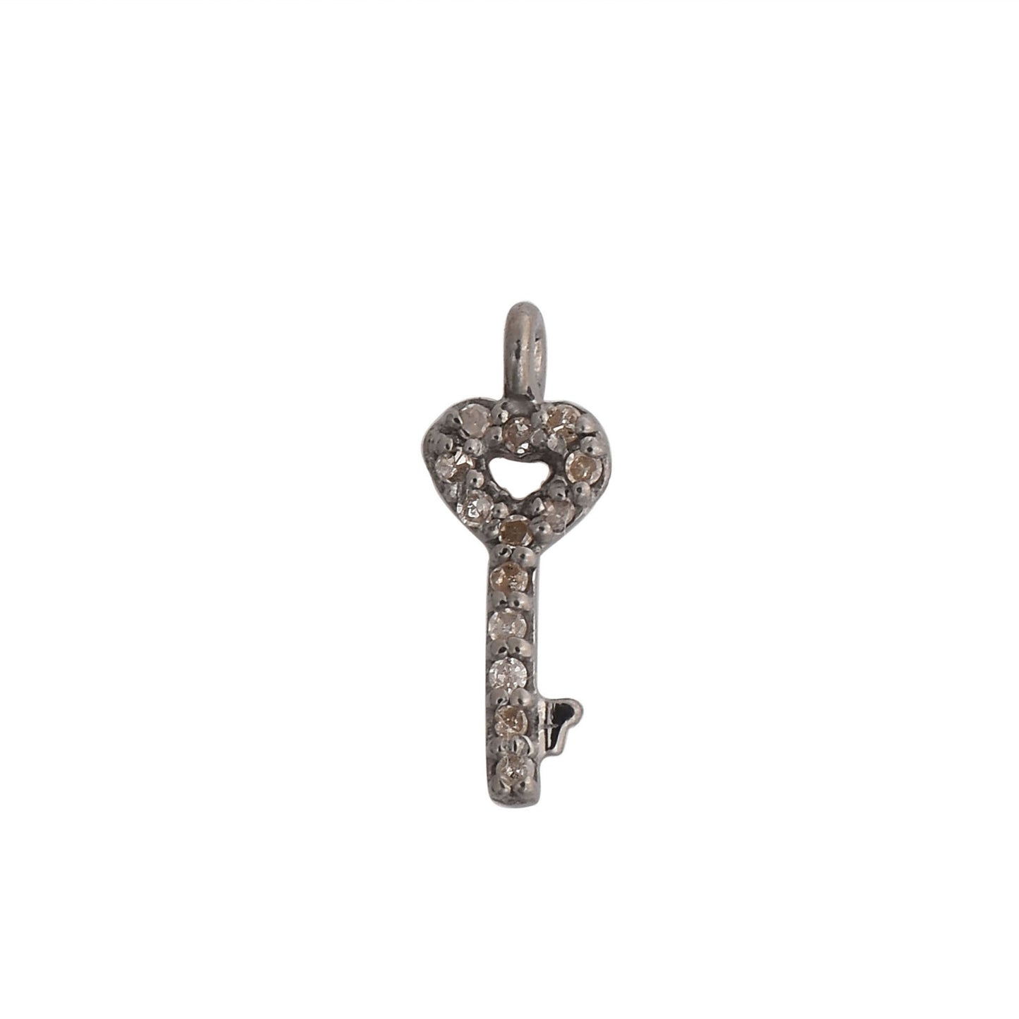 Pave Diamond Key Charm Pendant