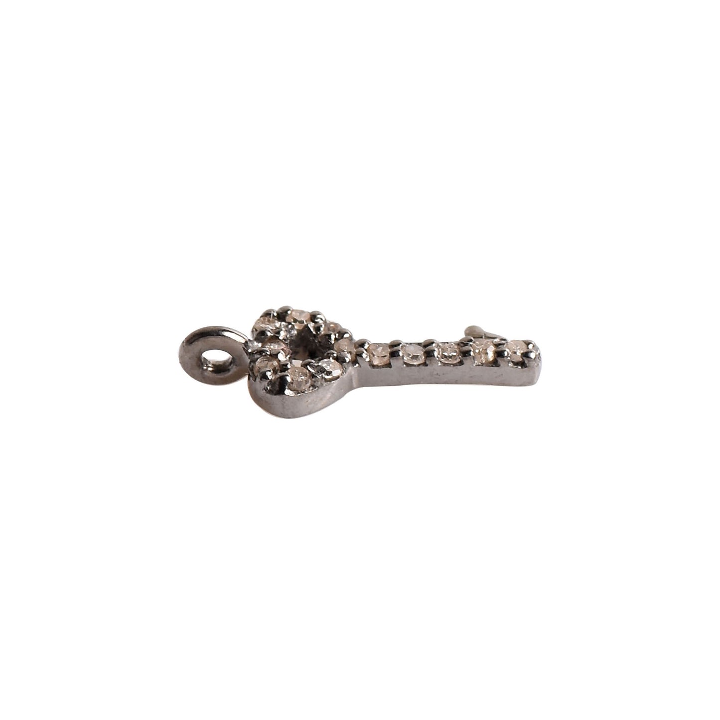 Pave Diamond Key Charm Pendant