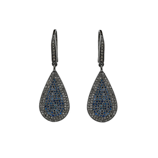 Teardrop Sapphire Diamond Earrings