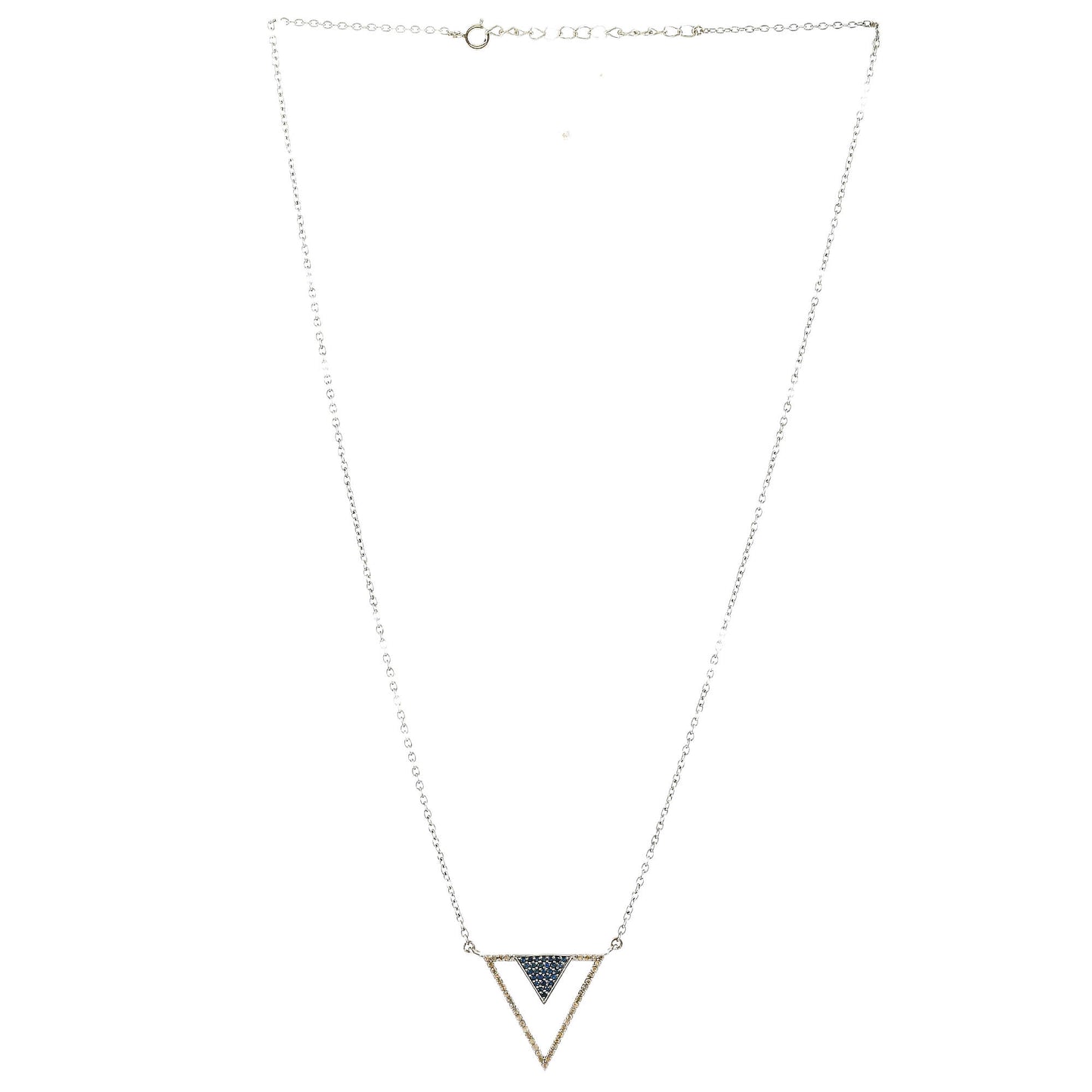Blue Sapphire Triangle Necklace