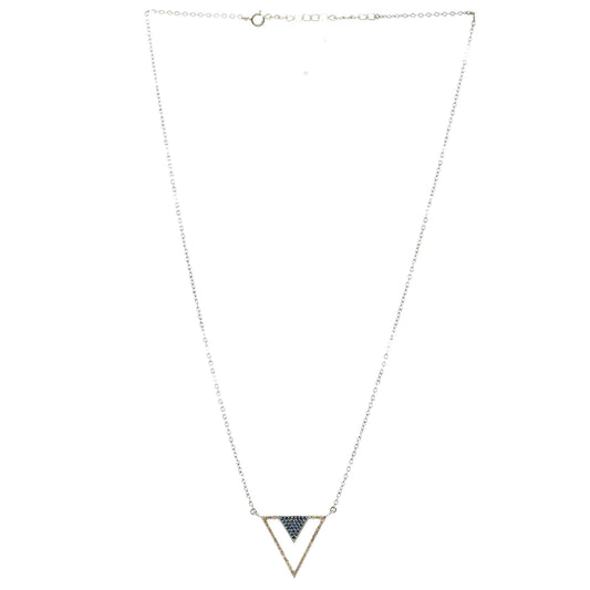 Blue Sapphire Triangle Necklace
