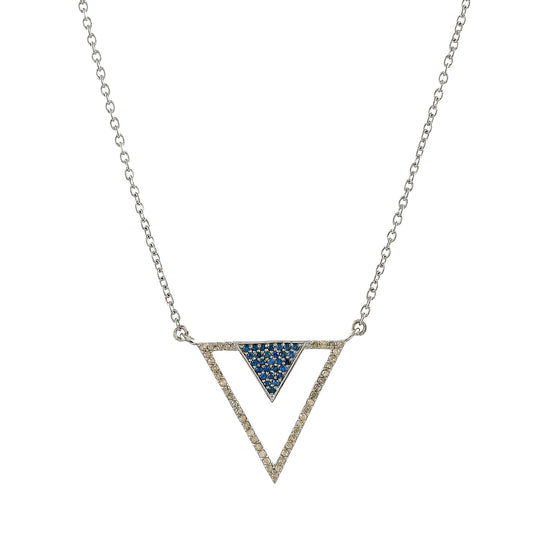 Blue Sapphire Triangle Necklace