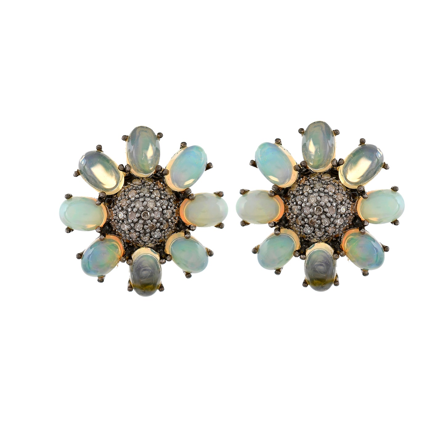 Sunset Evening Flowers Opal Stud Earring