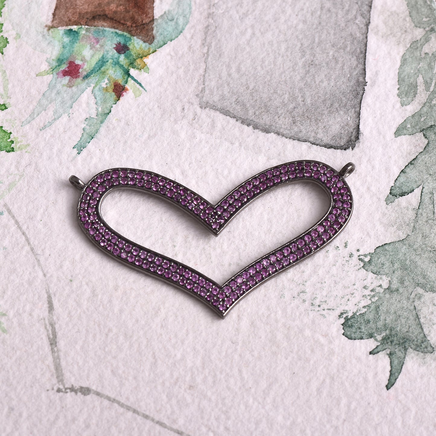 Pink Sapphire Love Heart Pendant