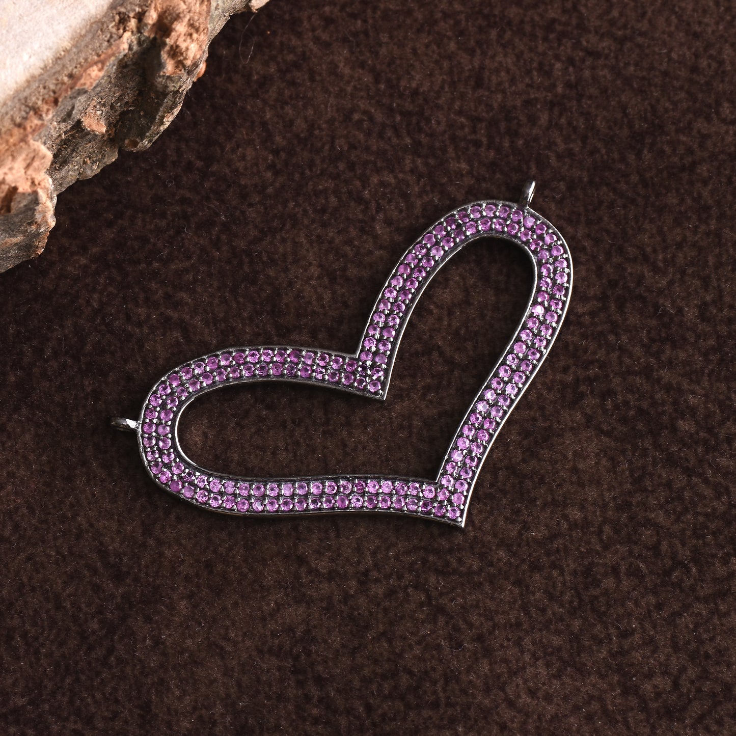 Pink Sapphire Love Heart Pendant