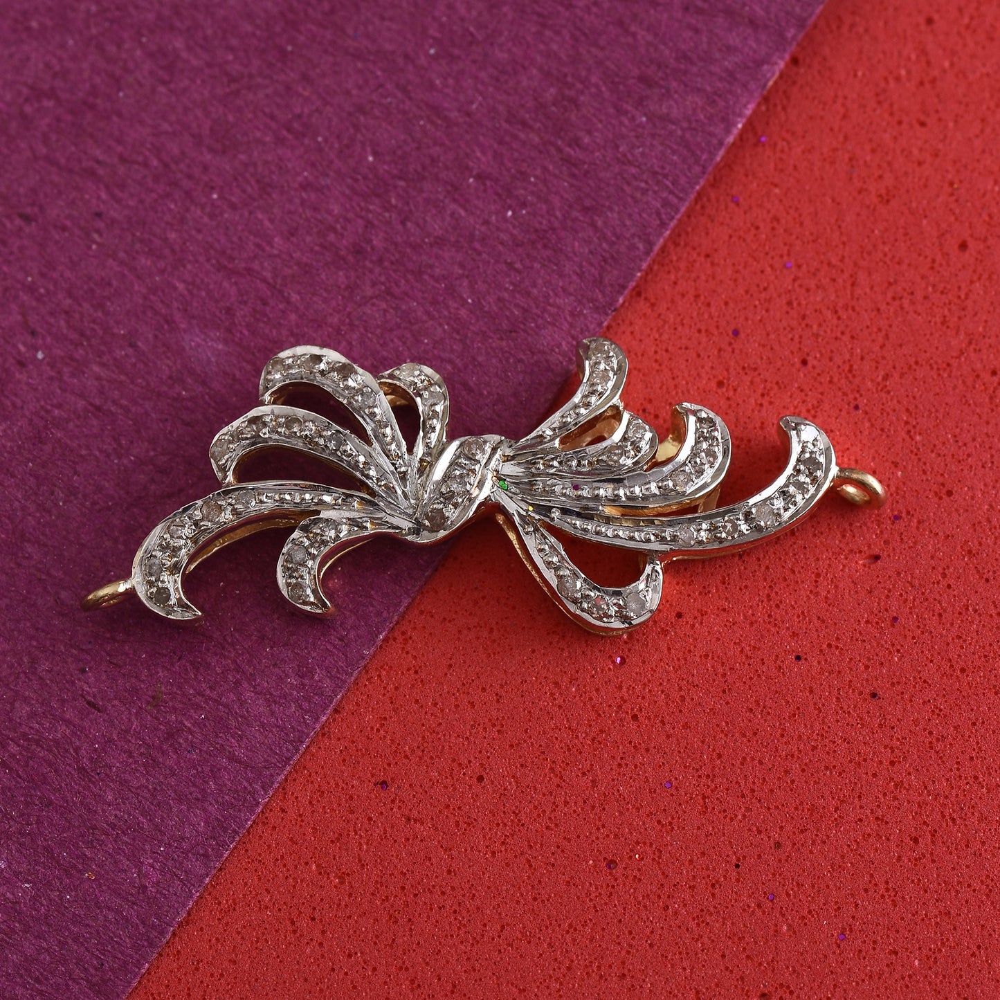 Silver Diamond Connector Pendant