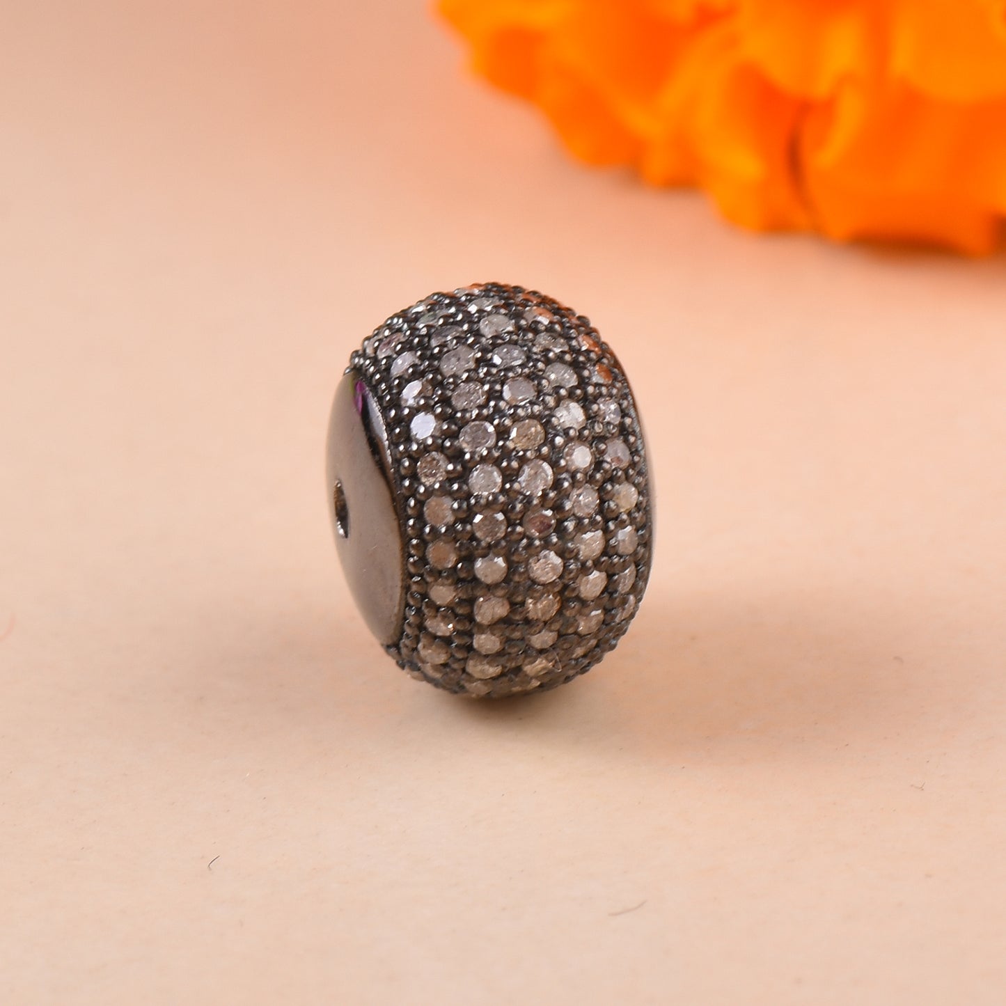 Natural Diamond Studded Beads