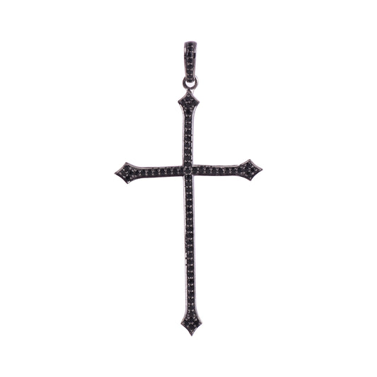 Black Spinel Cross Pendant