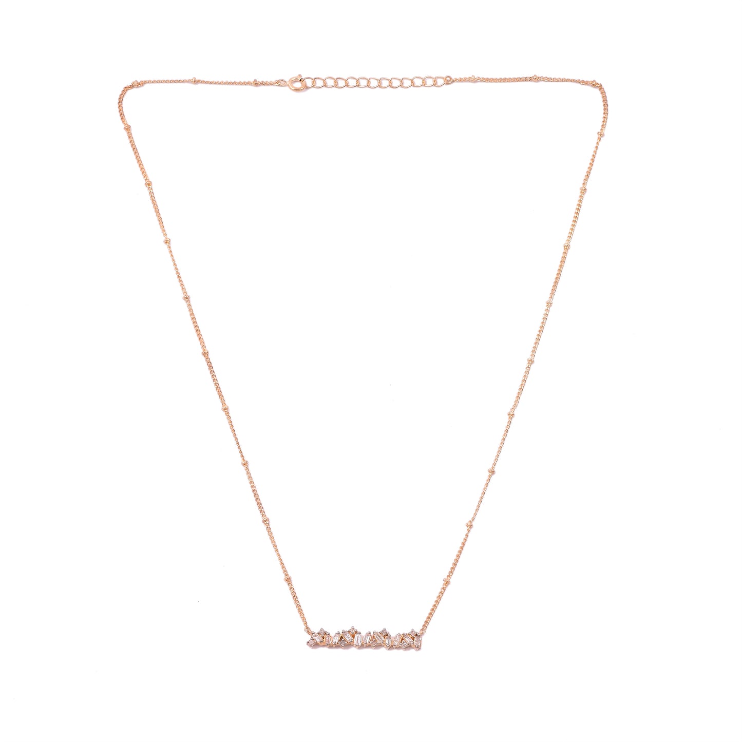 Dainty Diamond Bar Cluster Necklace