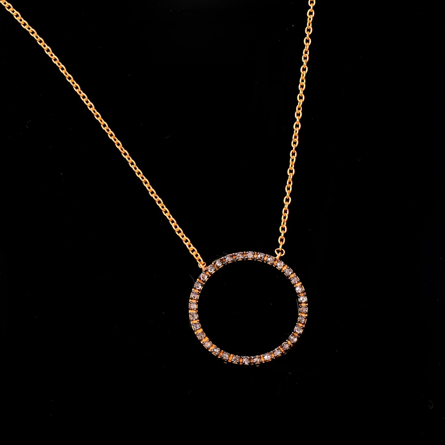 Diamond Circle Pendant Necklace